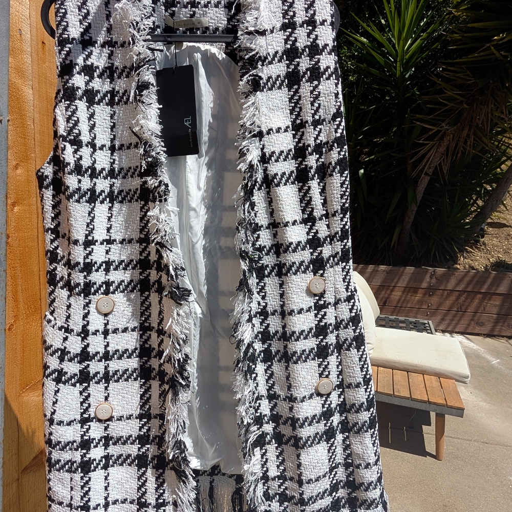 Black and White Plaid Vest